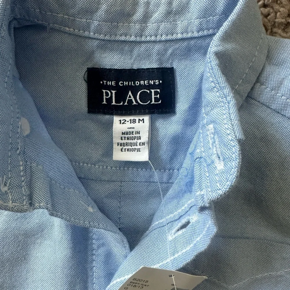 Brand New The Children's Place Light Blue Button Down Shirt